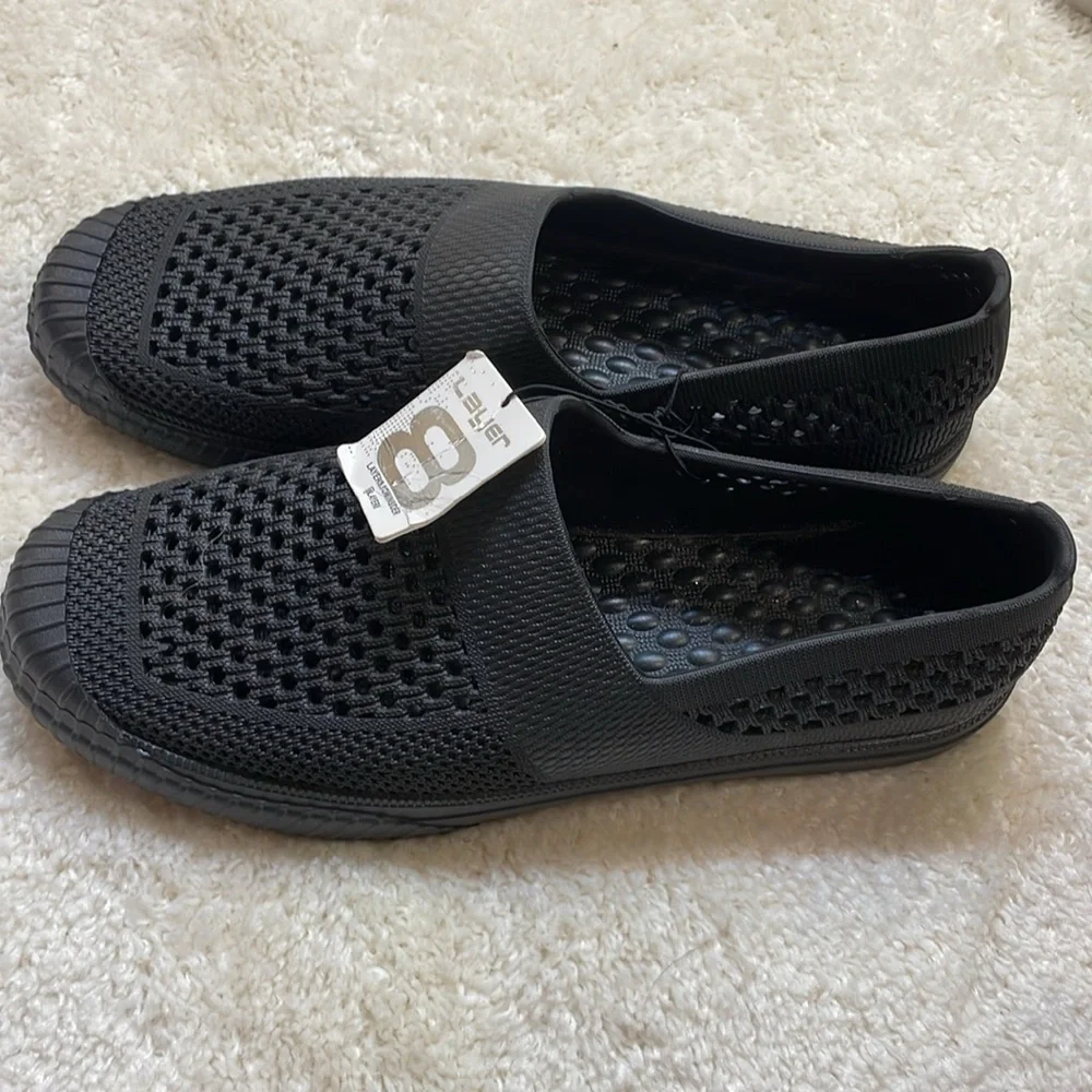 Layer 8 Mens Slip-on Lightweight Waterproof Flexible Walking Sneaker Shoe Sz 11